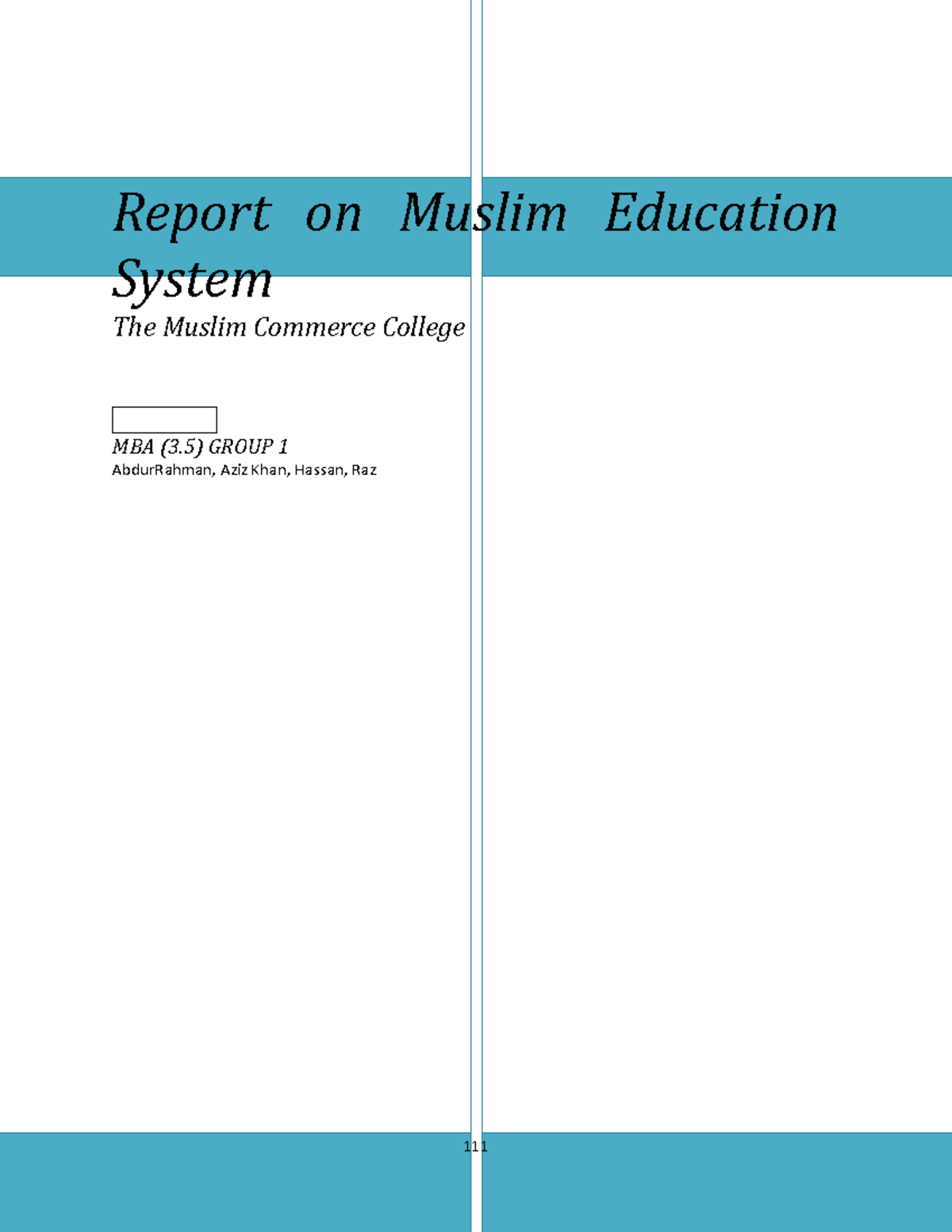 Report on the Organizational environment (Autosaved) - Report on Muslim ...