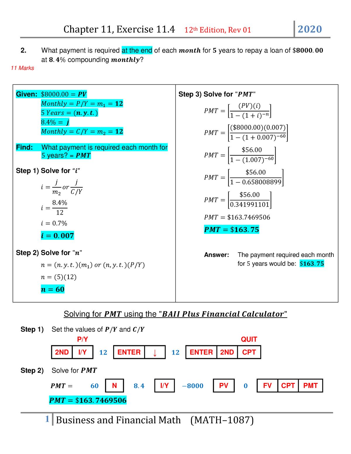 BA Chapter 11, Exercise 11.4 Examples - Chapter 11, Exercise 11 12 ...