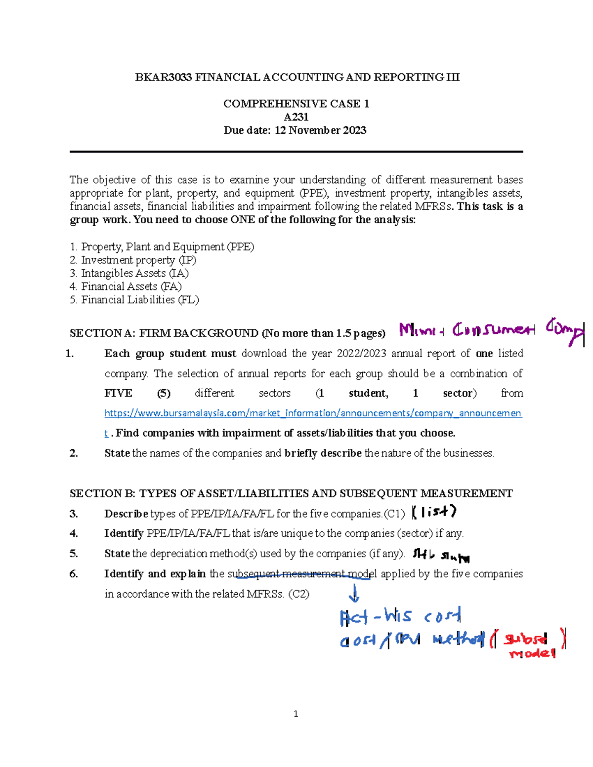 FAR3 CC 1 - CC1 QUESTION - BKAR3033 FINANCIAL ACCOUNTING AND REPORTING ...