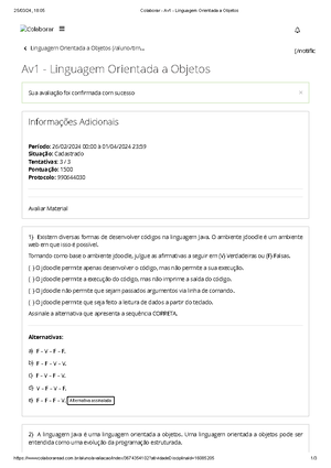 Relatório DE AULA Prática – Linguagem Orientadas A Objetos - KELVIS ...