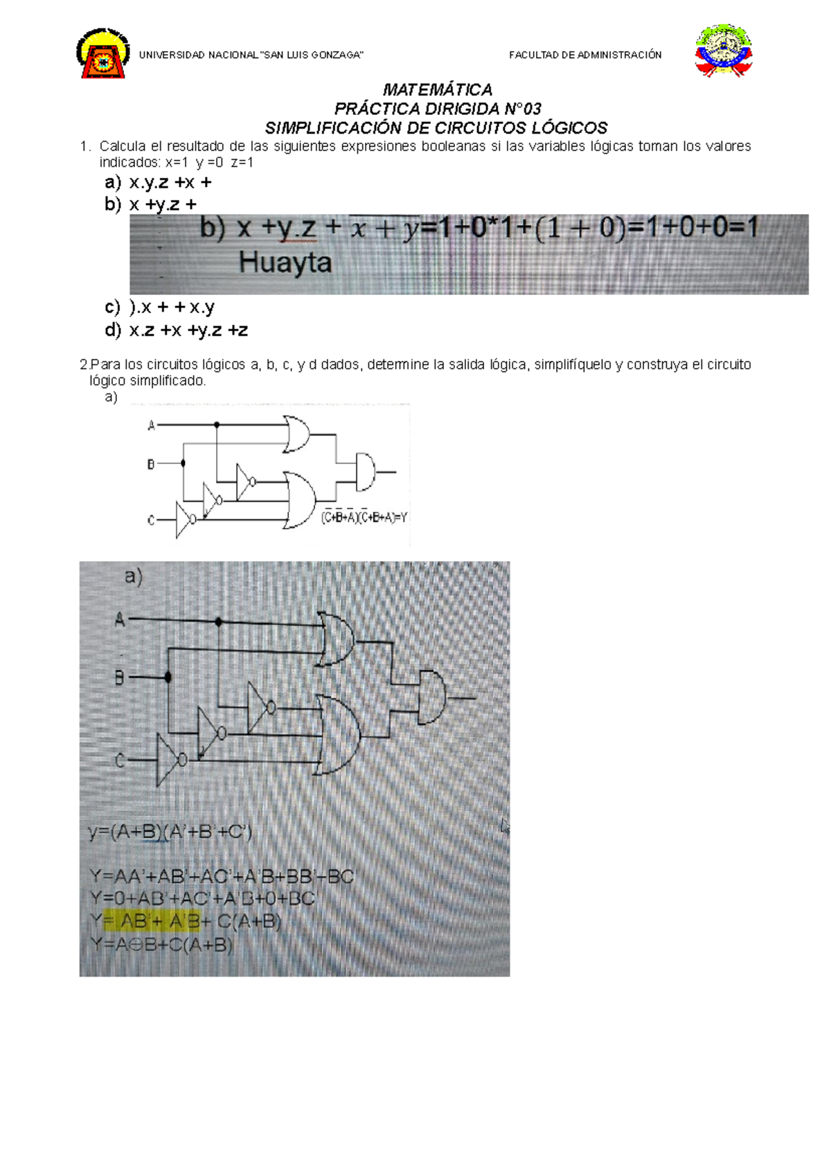 Circuitos O Compuertas Logicas Ejercicios Completos - MATEMÁTICA ...