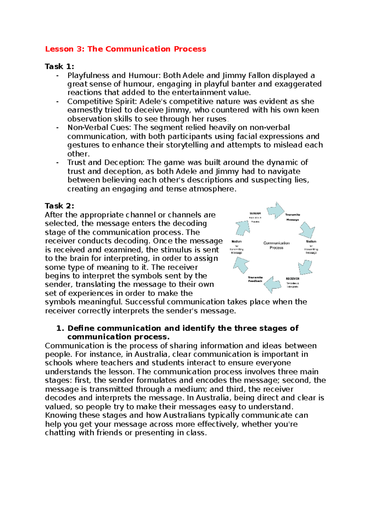 Lesson 3 copy - intercultural comm - Lesson 3: The Communication ...