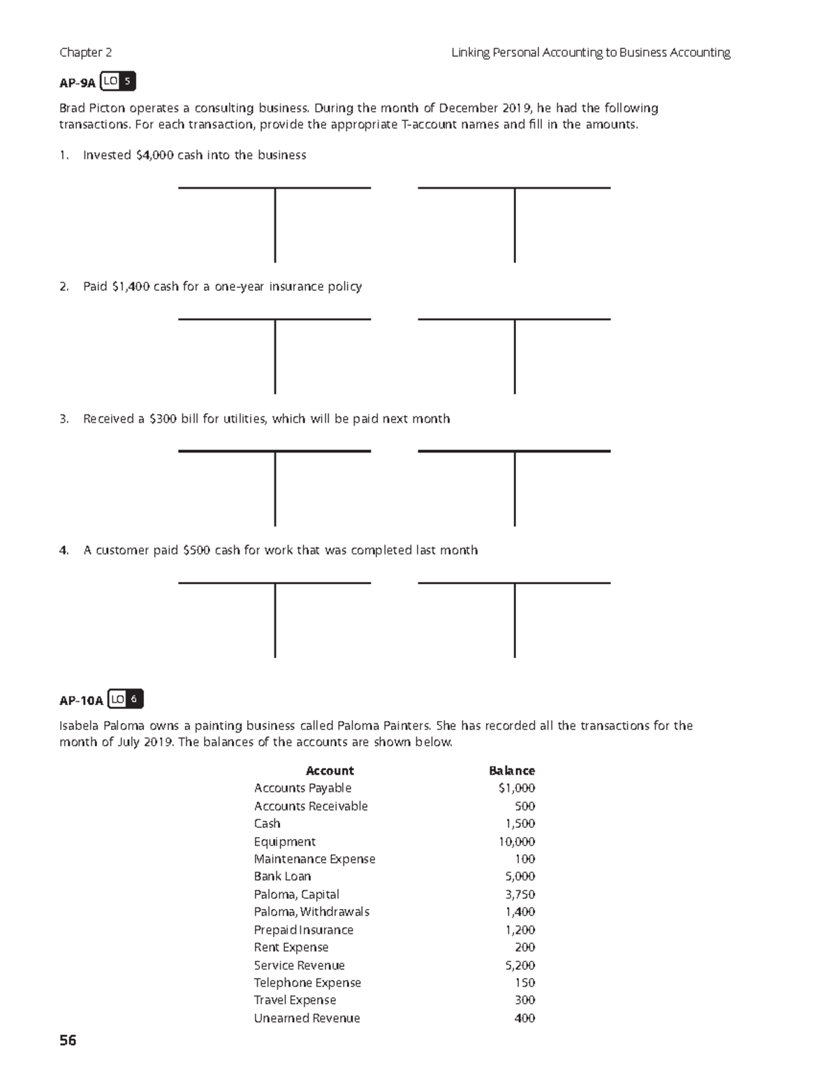 3 - Accounting Exercises - Chapter 2 Linking Personal Accounting To ...