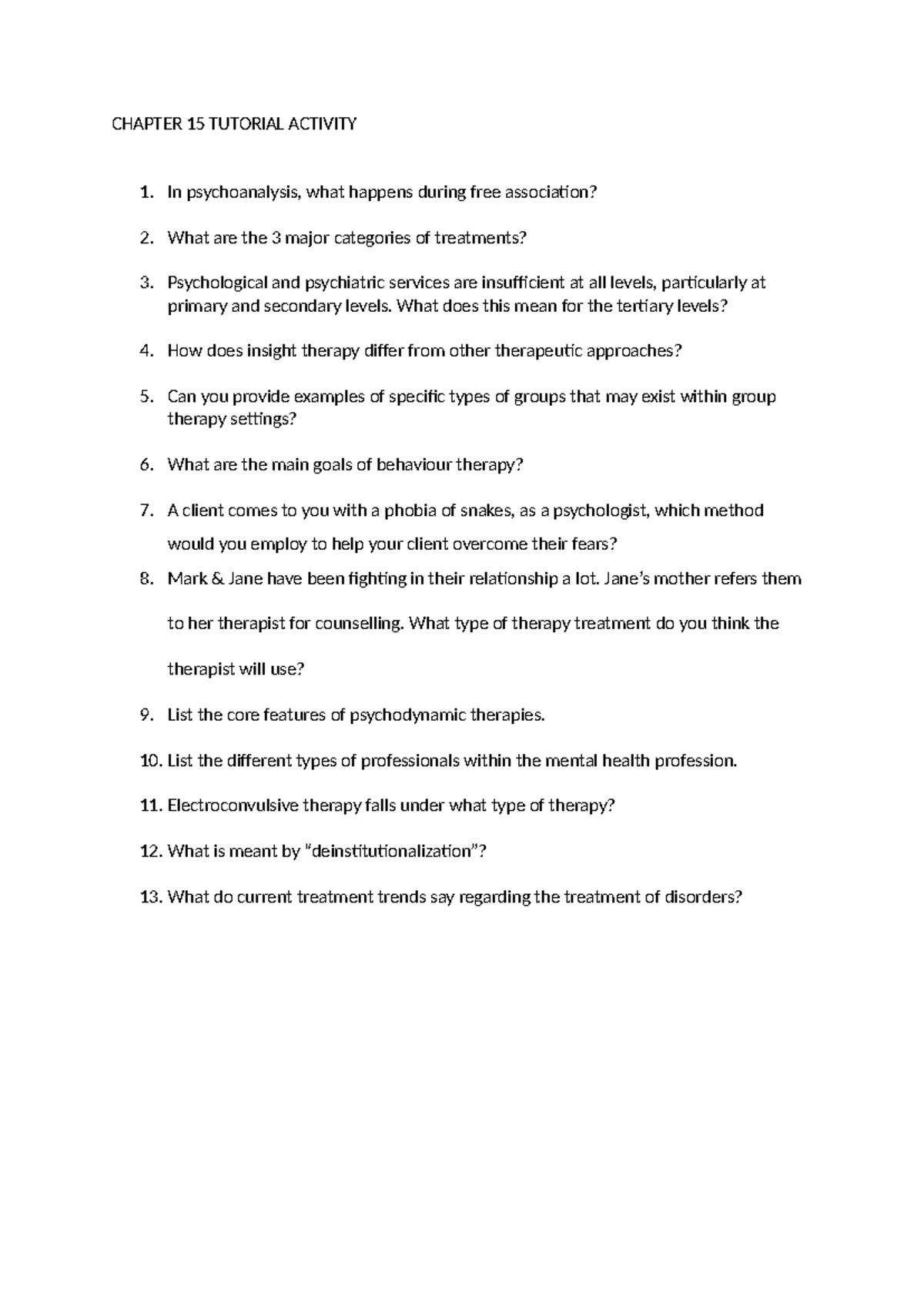 Chapter 15 Tutorial Activity - CHAPTER 15 TUTORIAL ACTIVITY In ...
