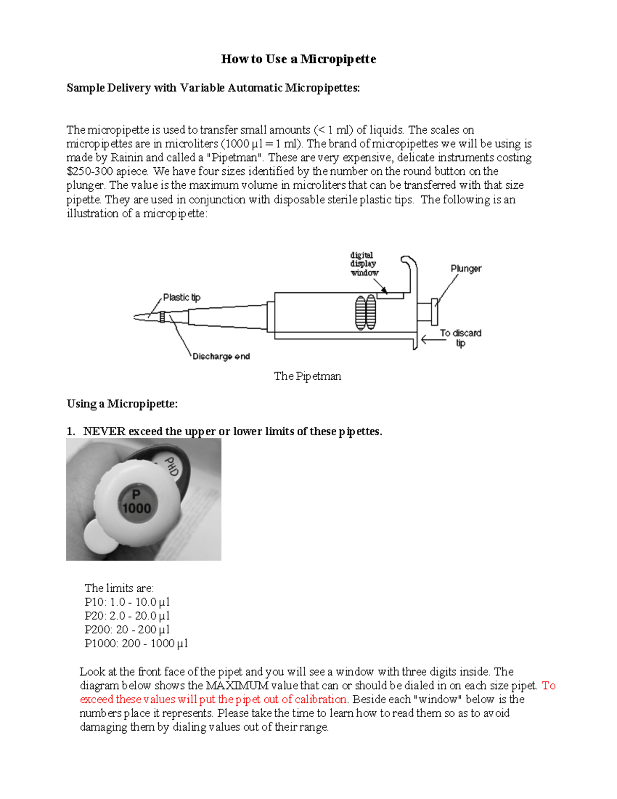 How to Use a Micropipettor How to Use a Micropipette Sample Delivery