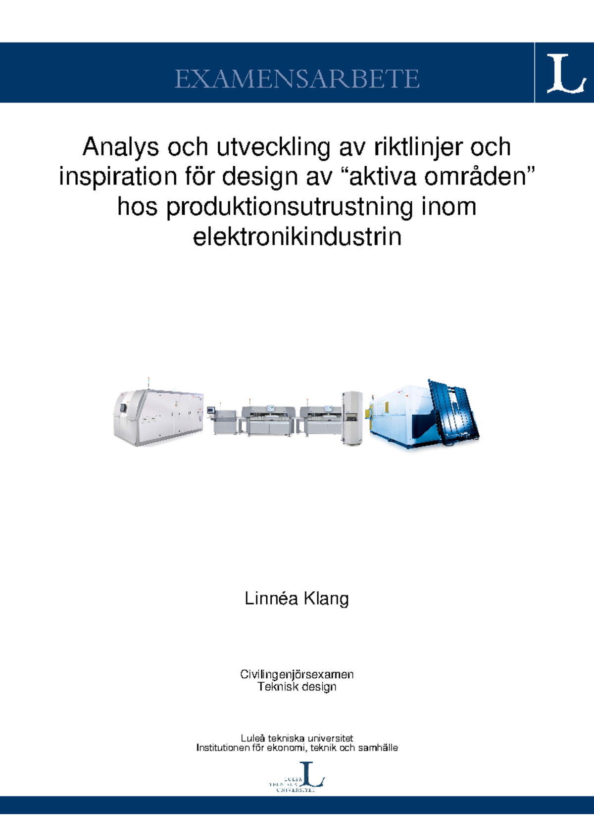 Examensarbete Inom Teknisk Design - EXAMENSARBETE Analys Och Utveckling ...