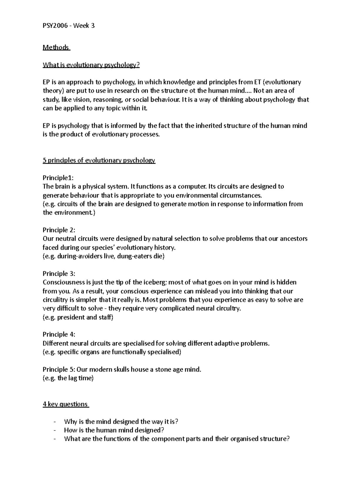 Week 3 - Lecture notes 3 - PSY2006 - Week 3 Methods What is ...