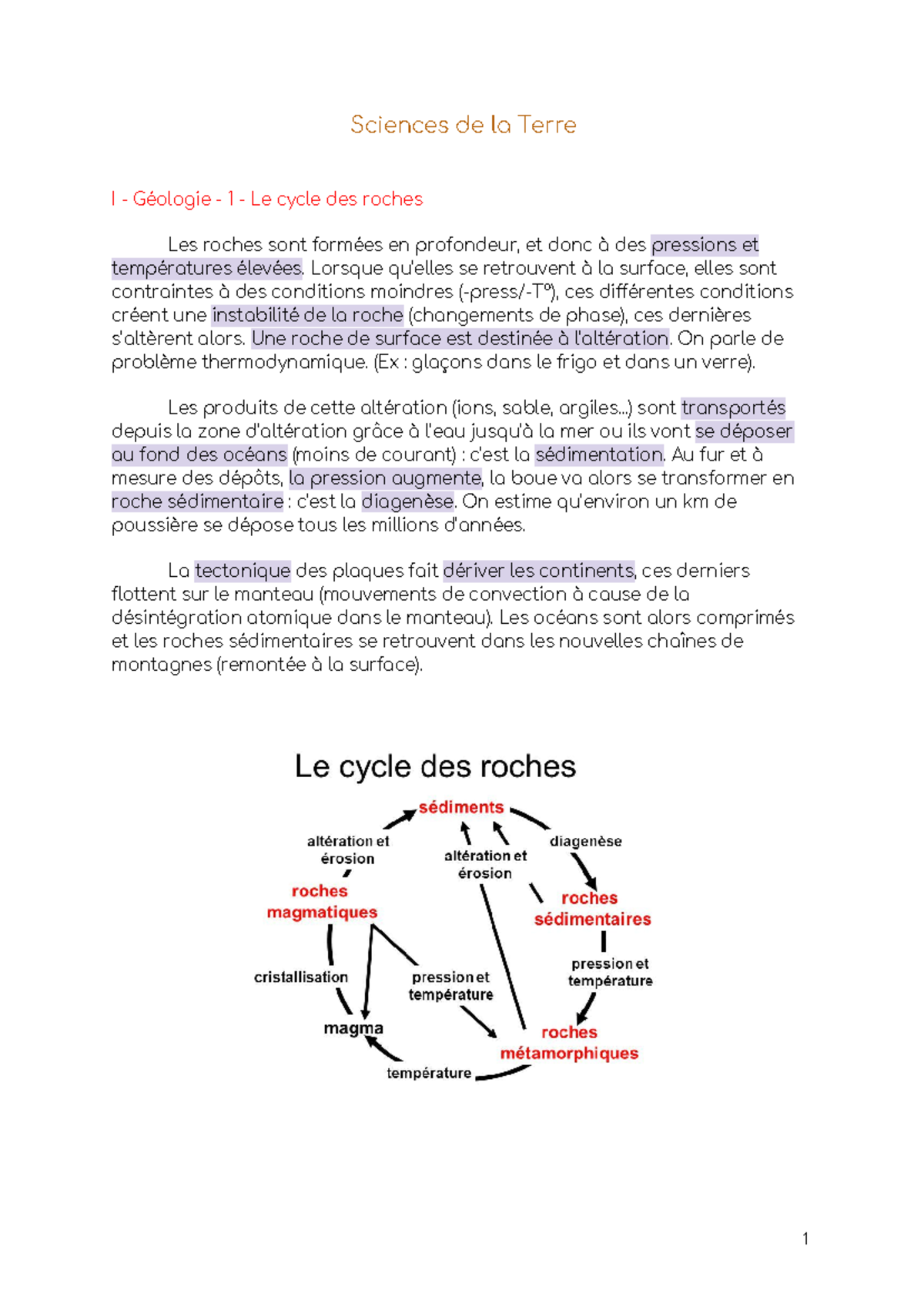 Sciences de la Terre cours - Sciences de la Terre I - Géologie - 1 - Le ...