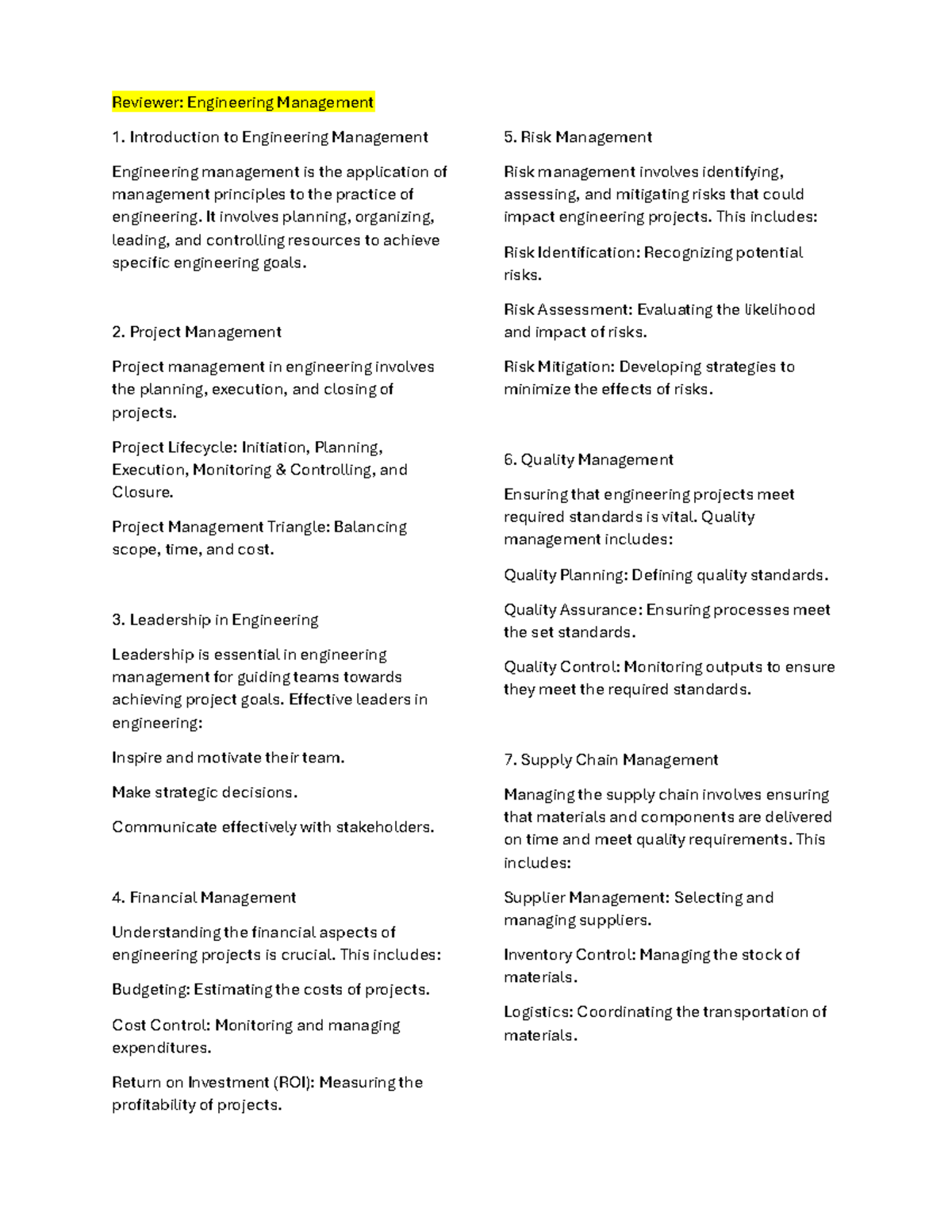 Reviewer-engineering management - Reviewer: Engineering Management ...