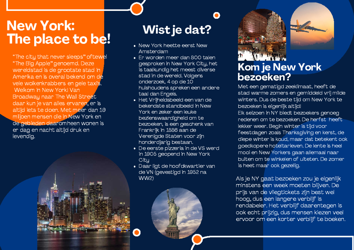 Reis brochure yufeuwyf New York The place to be! Wist je dat? “The