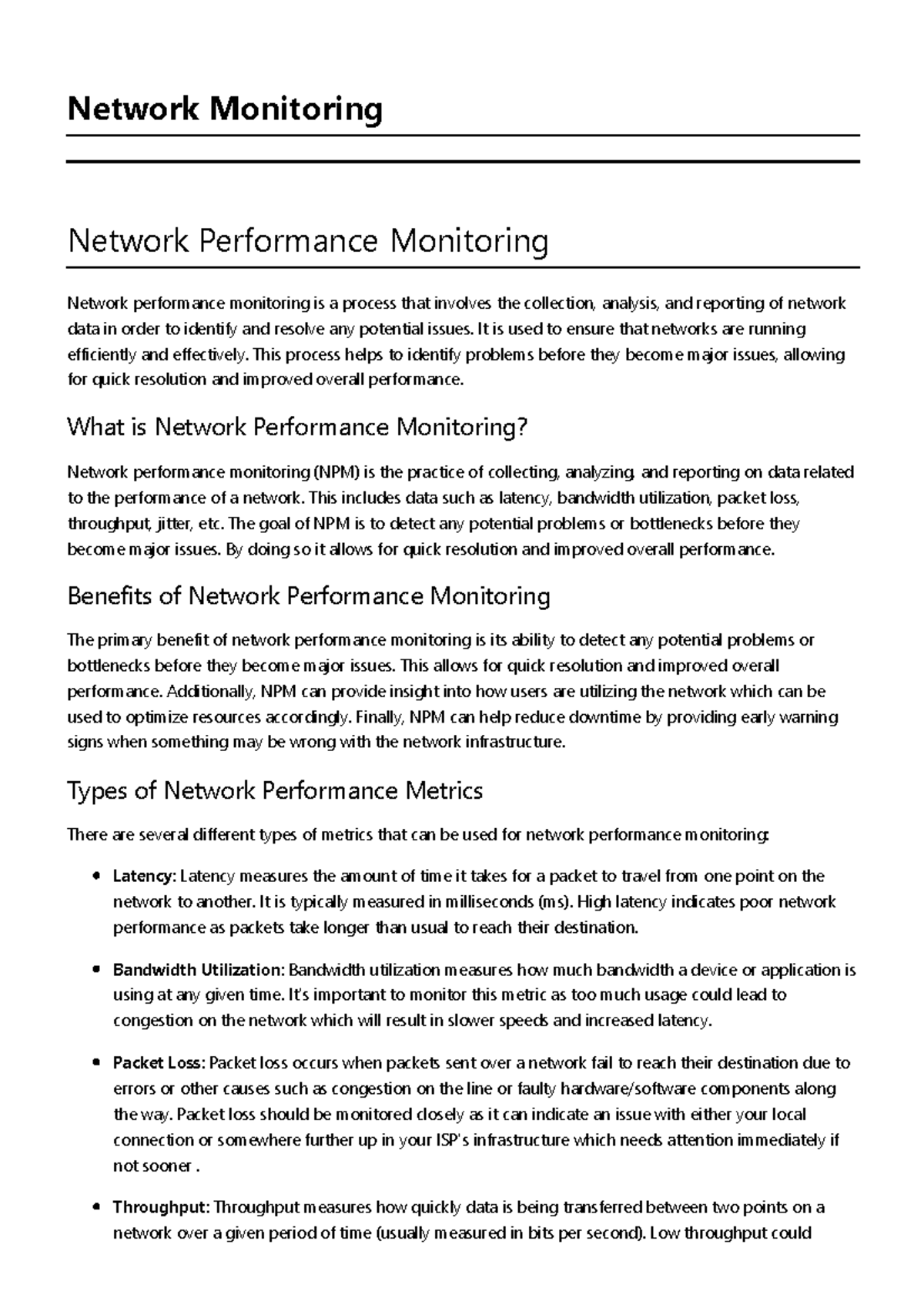 Network Monitoring In Computer Network Concepts - Network Monitoring ...