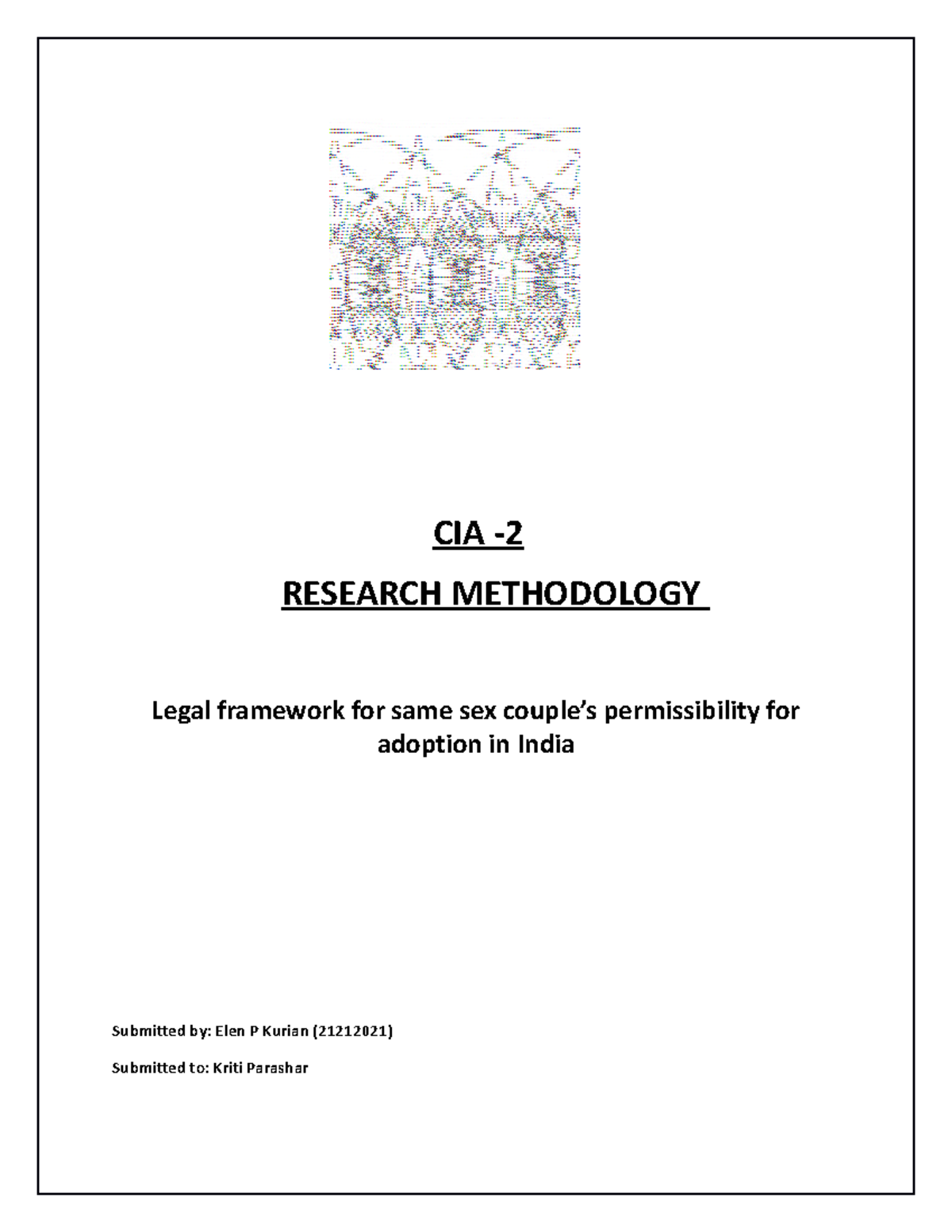 Research Methadology Cia 2 Cia Research Methodology Legal Framework For Same Sex Couples 2697