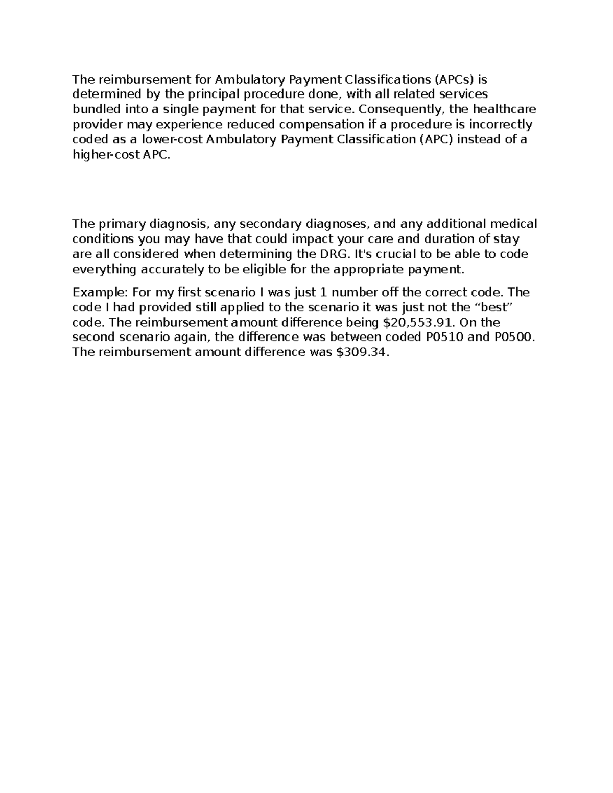 The reimbursement for Ambulatory Payment Classifications - Consequently ...