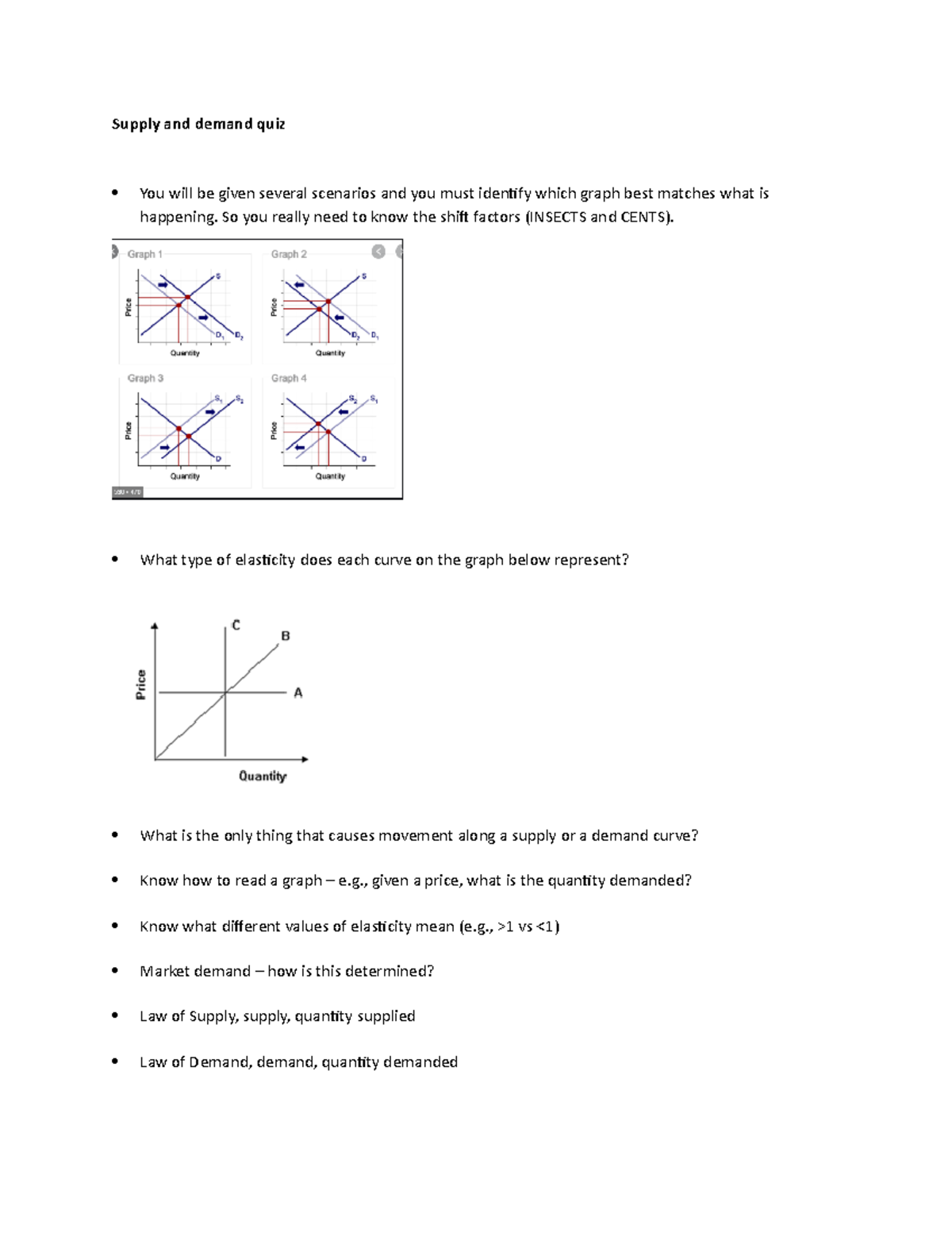 Study Guide Supply and demand quiz - Supply and demand quiz You will be ...