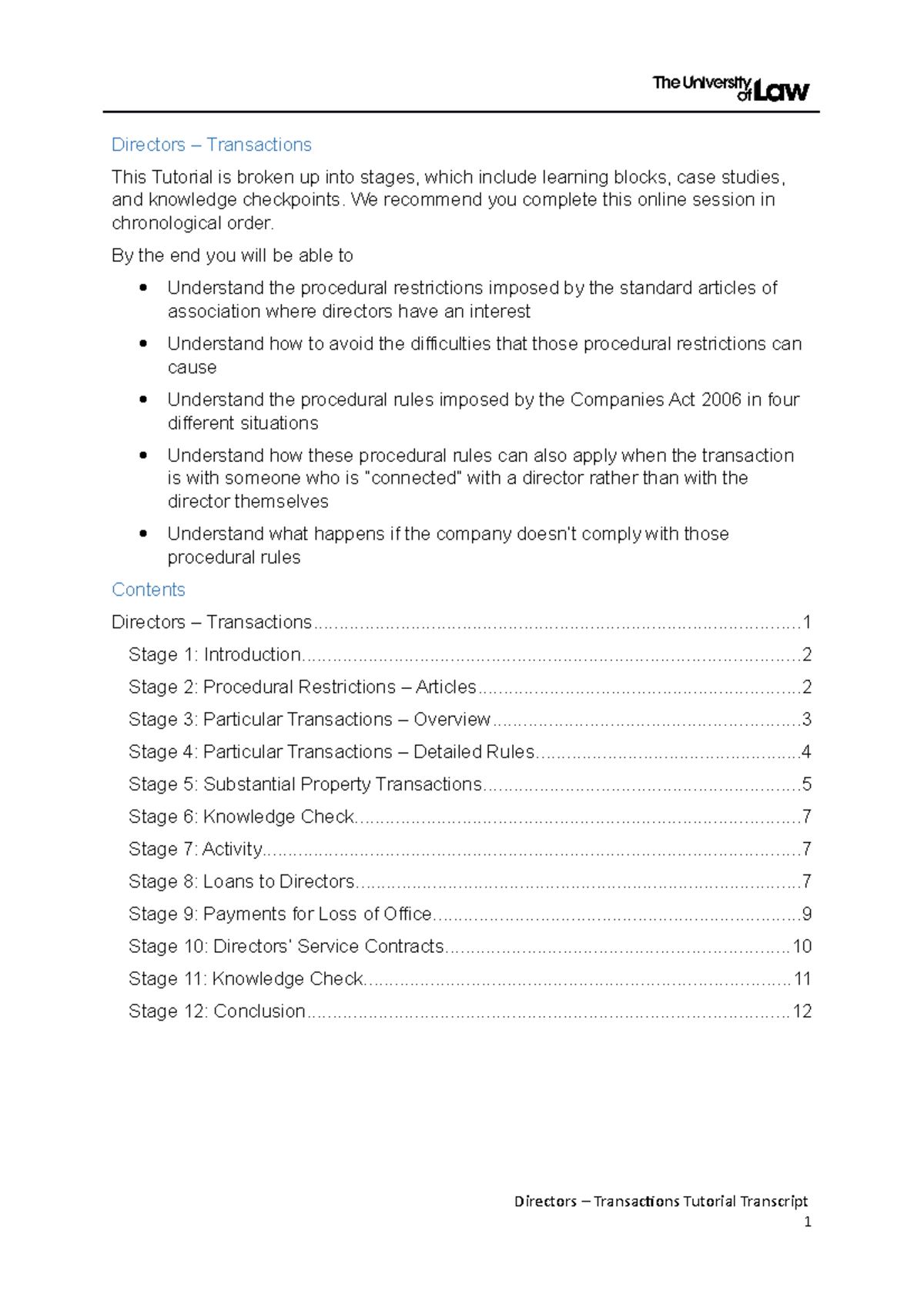 Directors – Transactions Transcript - Directors – Transactions This ...