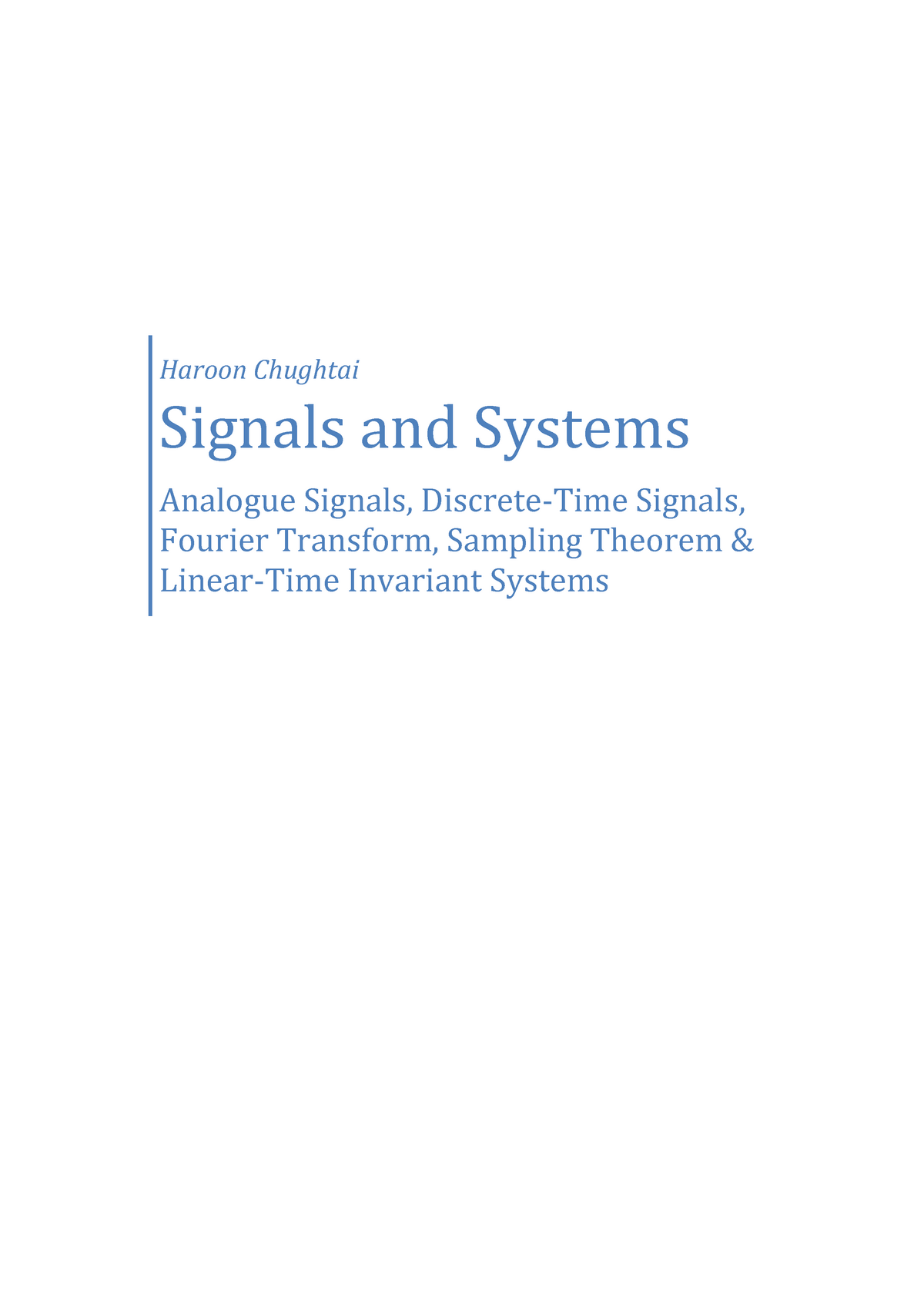 Signals-and-Systems - Lecture Notes All - Signals And Systems Analogue ...