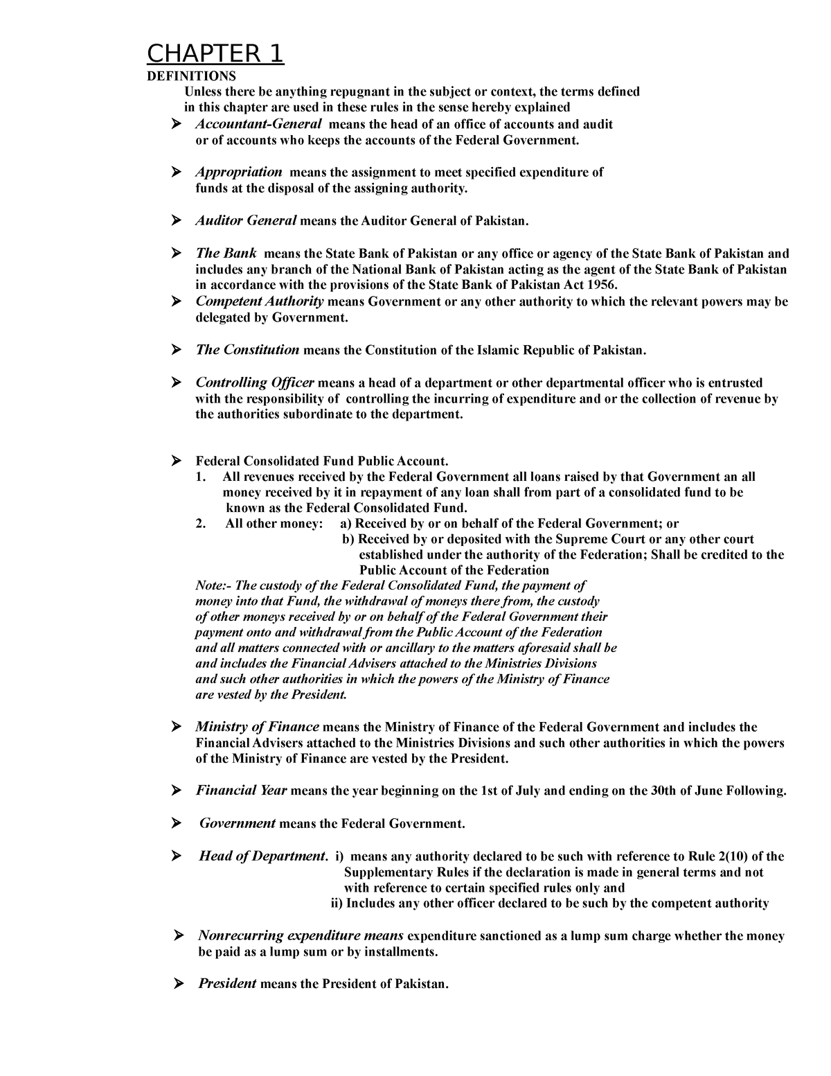 notes-on-general-financial-rules-chapter-1-definitions-unless-there