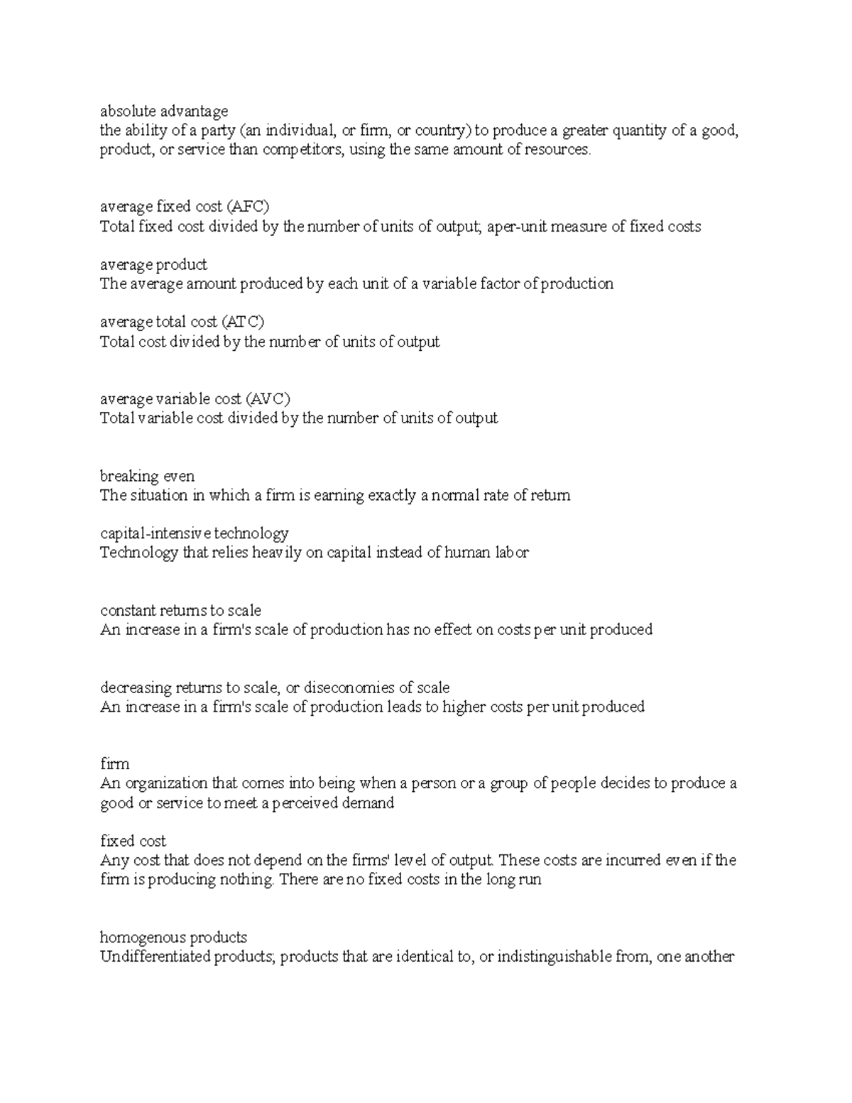 ECO Final terms - absolute advantage the ability of a party (an ...