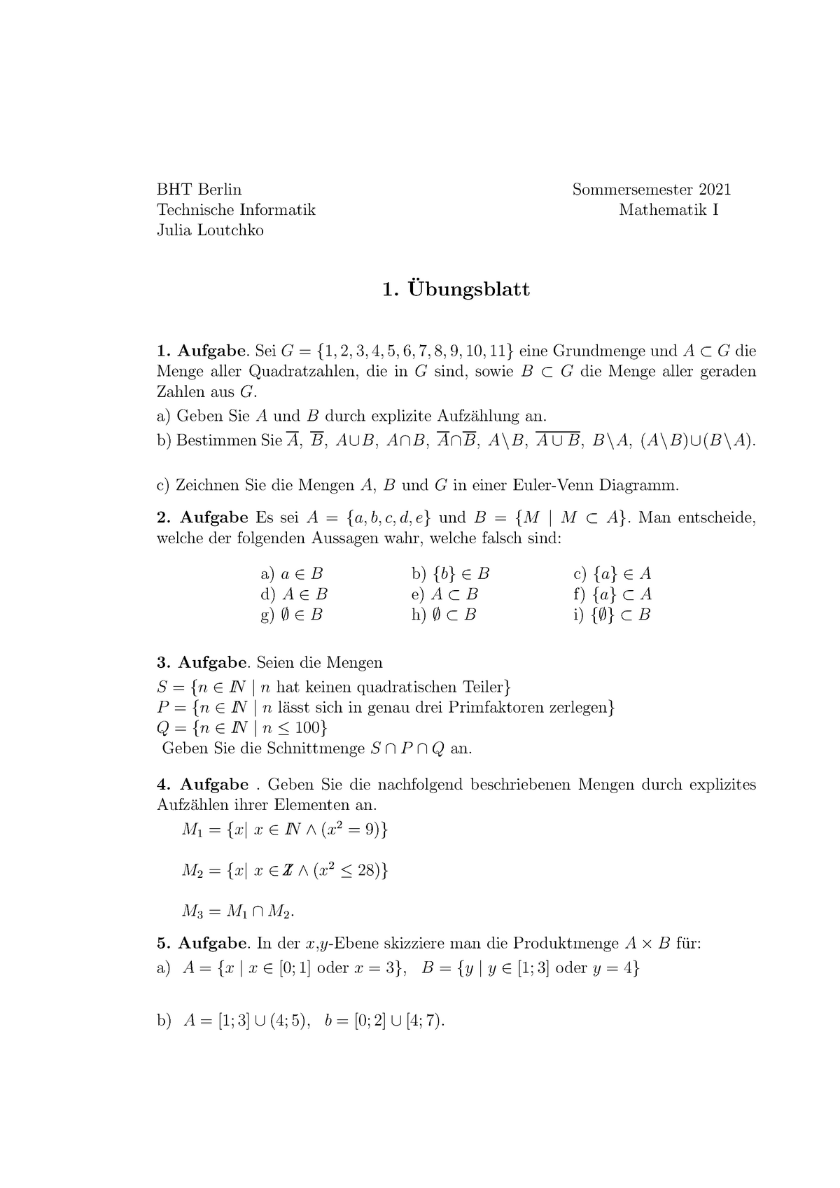 MA01 - ////// - BHT Berlin Sommersemester 2021 Technische Informatik ...