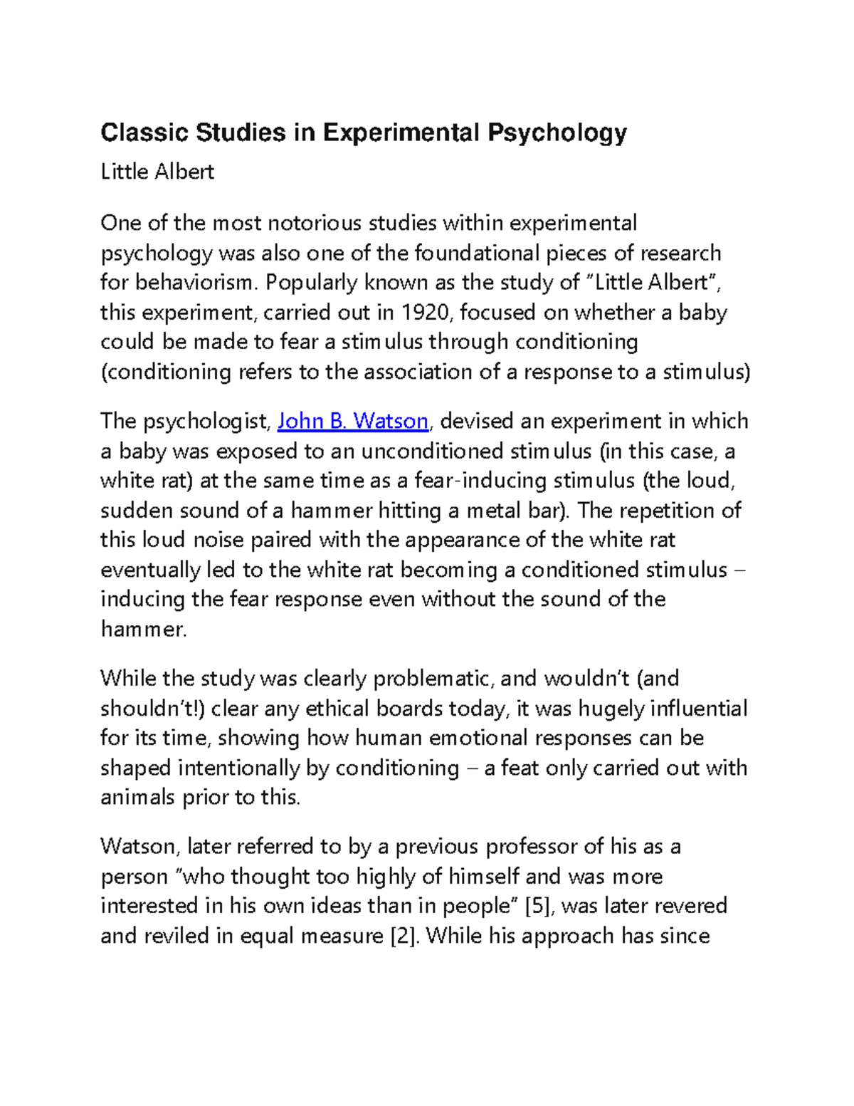 Experimental Psychology - Classic Studies In Experimental Psychology ...