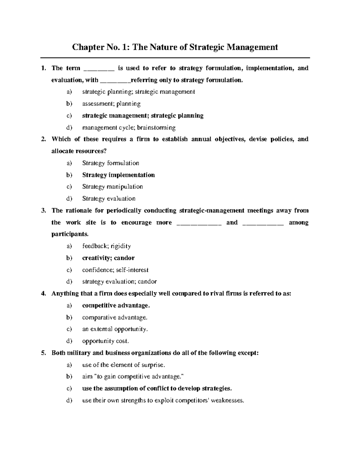 Strategic management vip - Chapter No. 1: The Nature of Strategic ...