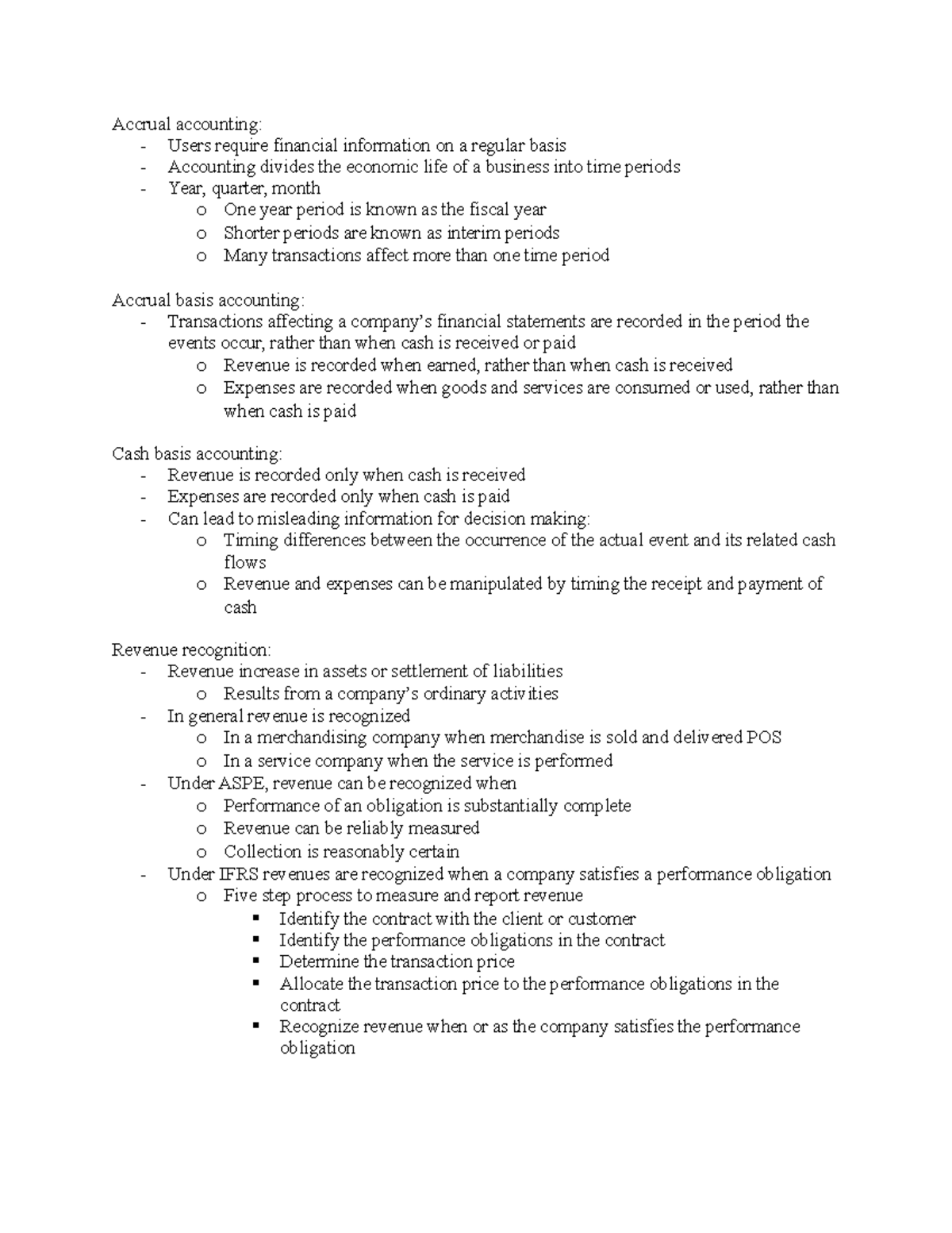 Accounting notes chp 4 - Philippe Lassou - Accrual accounting: - Users ...