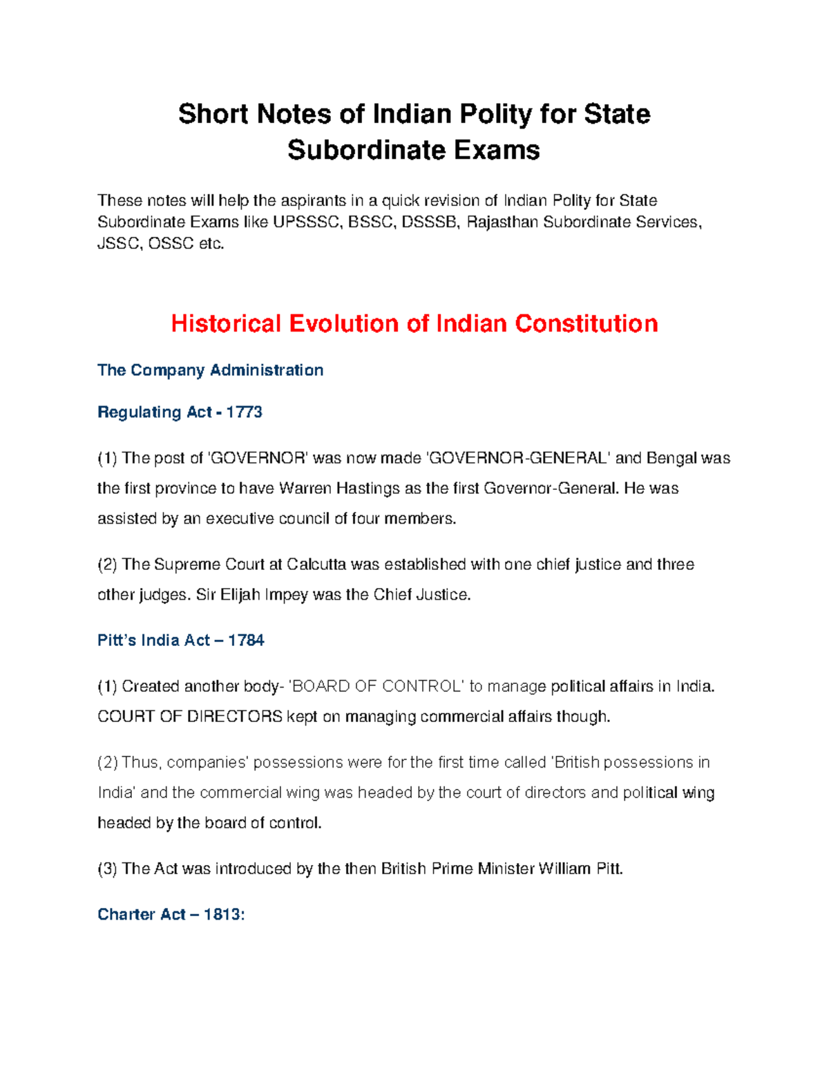 Short notes 14 - Preparing for jkssb exams - Short Notes of Indian ...