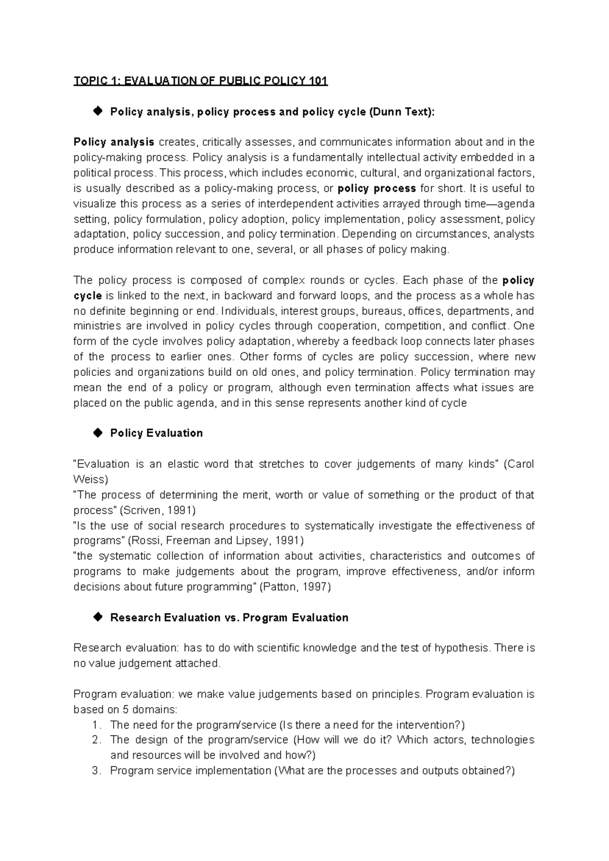 Evaluation of public policy - TOPIC 1: EVALUATION OF PUBLIC POLICY 101 ...