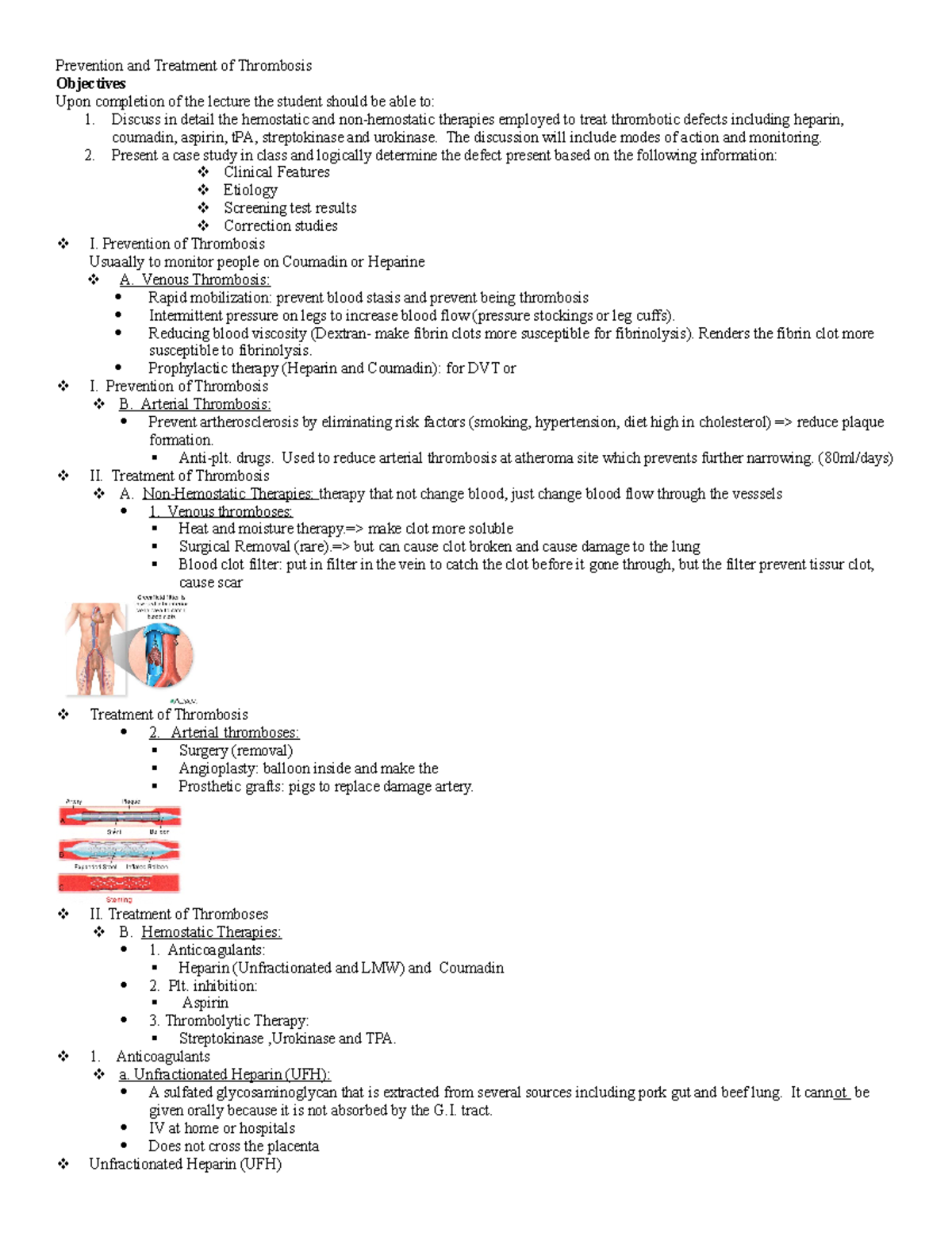 Prevention and Treatment of Thrombosis - Prevention and Treatment of ...