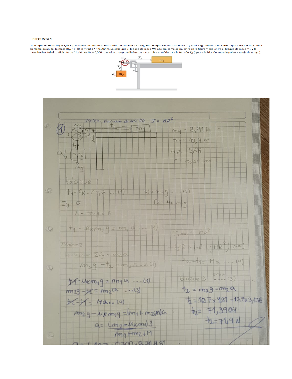 Examen fisica 1 solucion, Exámenes de Física