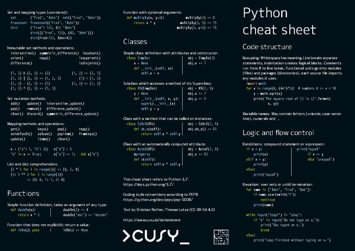 Python for beginners cheat sheet - Function with optional arguments ...