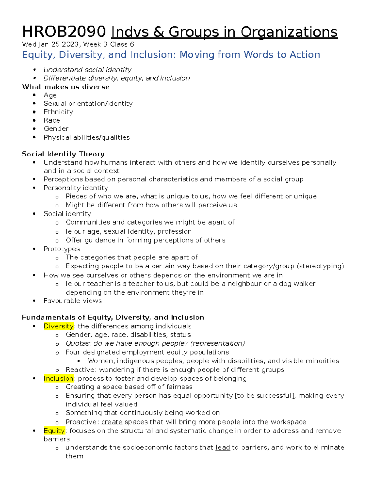 HROB Lecture 6 Notes - Hrob Lec 4 - HROB2090 Indvs & Groups In ...