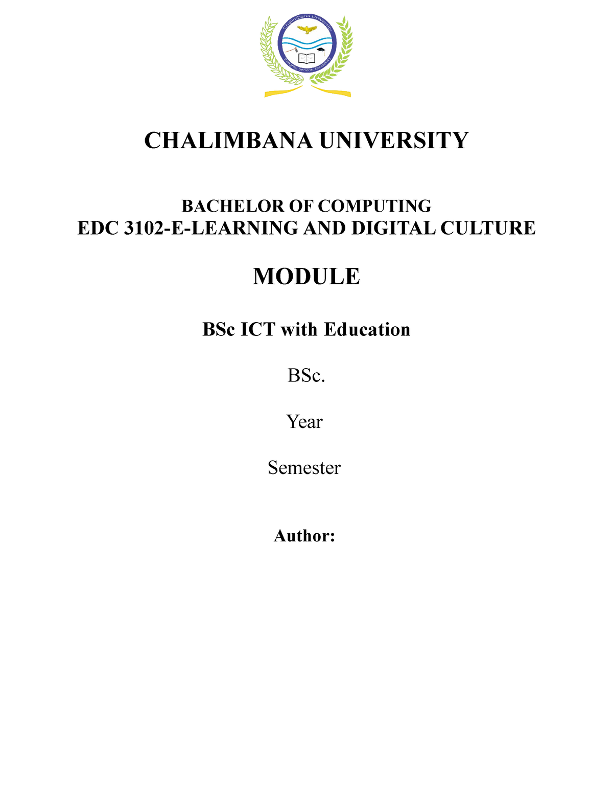 Elearning And Digtal Culture CHALIMBANA UNIVERSITY BACHELOR OF   Thumb 1200 1553 