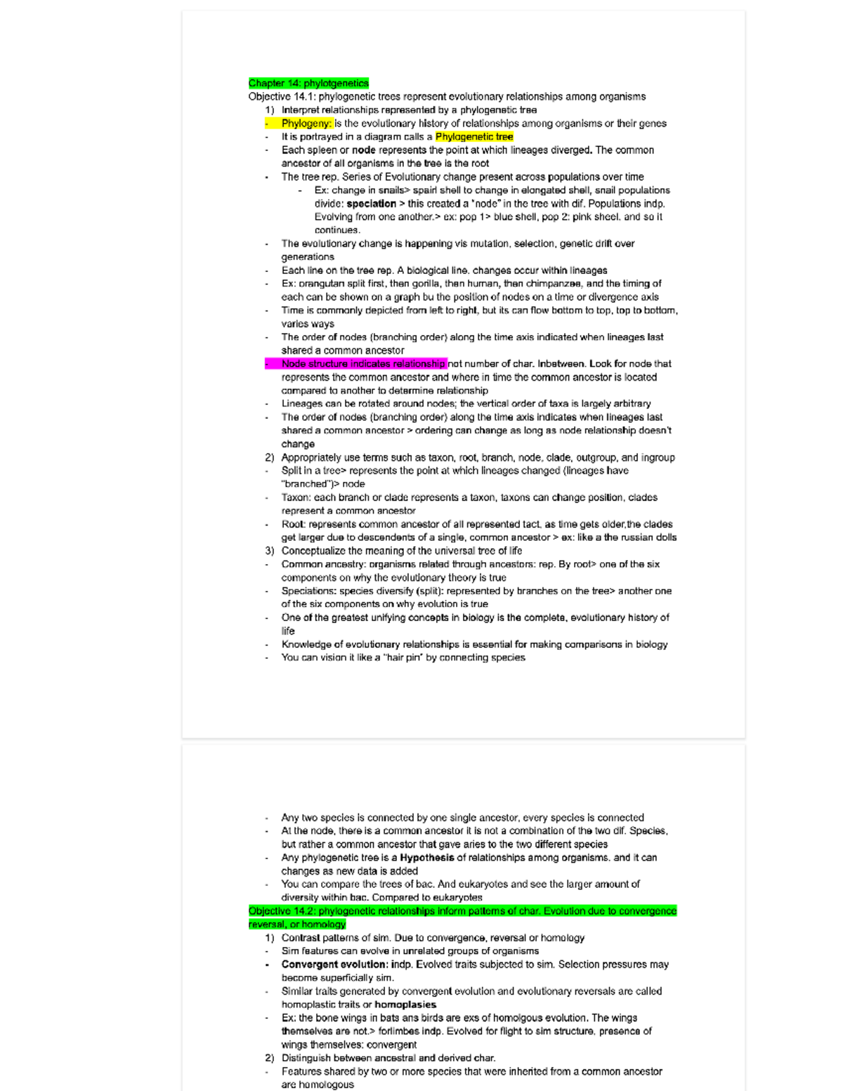 Biology Chapter 14 Notes - Google Docs - BIOL14110AAA - Studocu