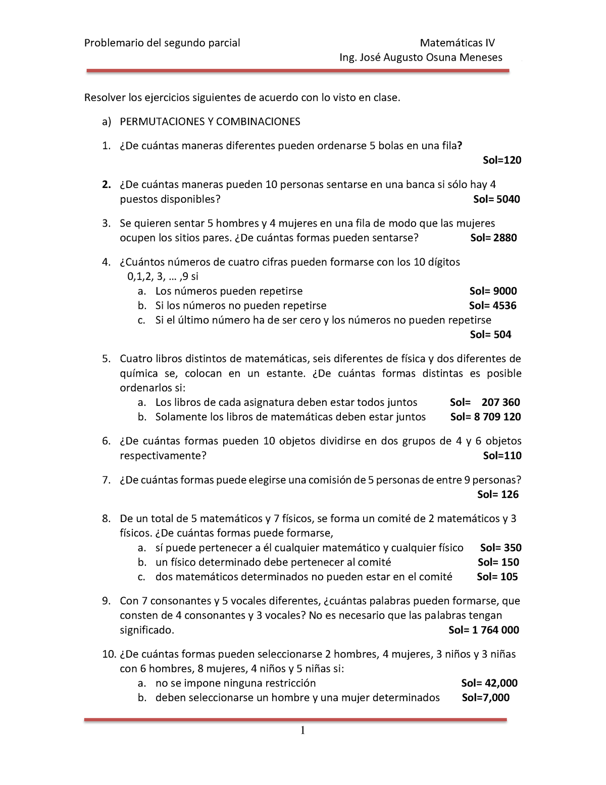 Tarea 2 Probabilidad - Problemario Del Segundo Parcial Matemáticas IV ...