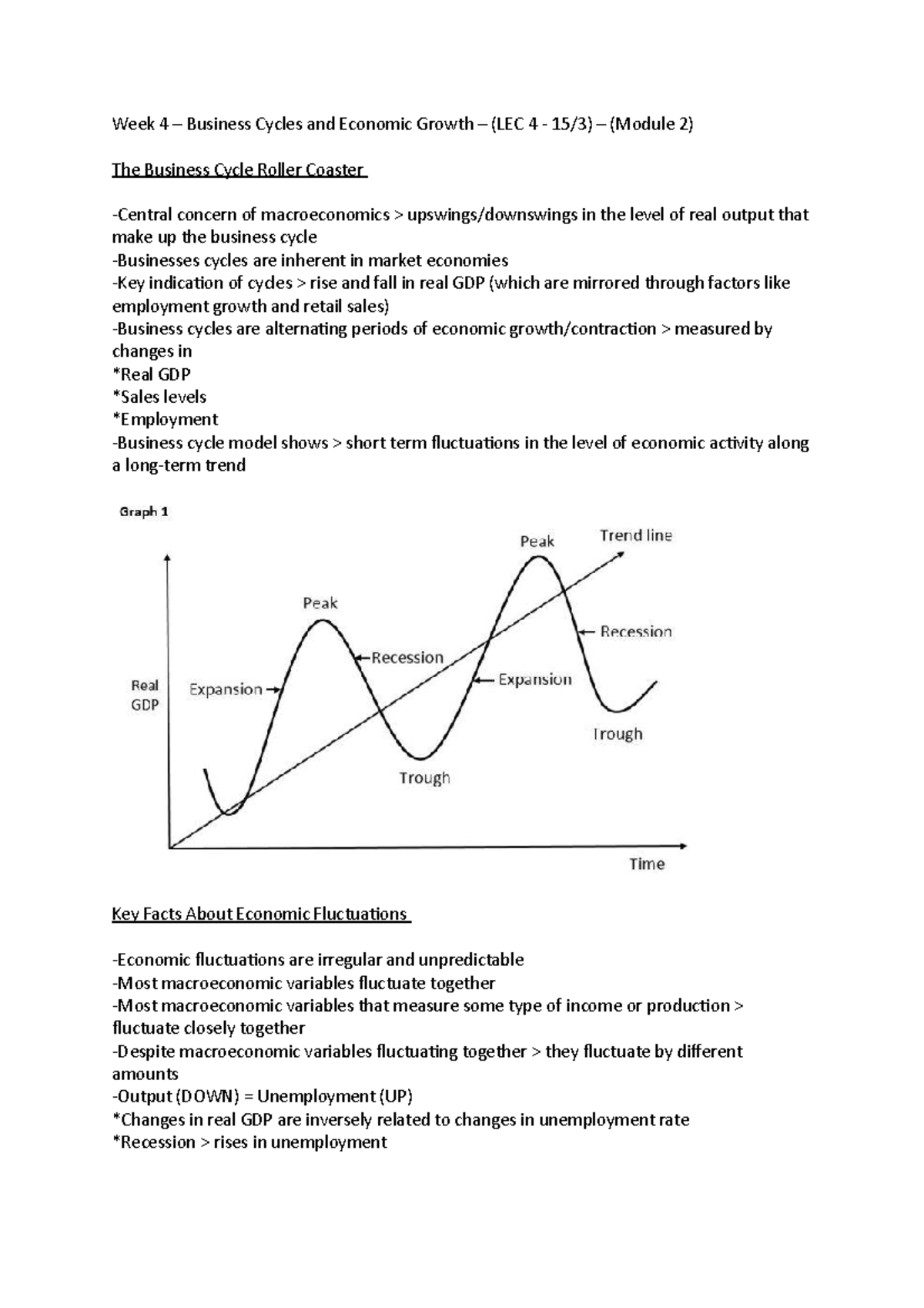 Business Cycles And Economic Growth - In Other Words, GDP Increases ...