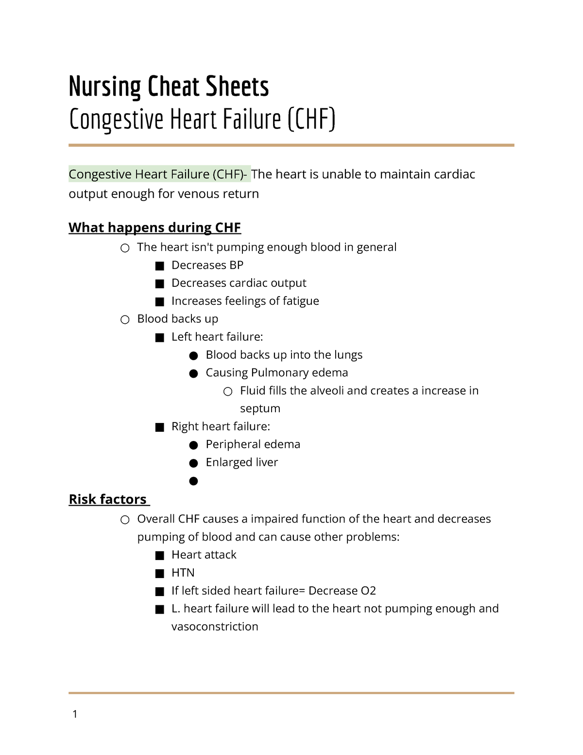 SOLUTION: Simple Nursing- Renal failure vs Chronic Part 2 (MED-SURG Cheat  Sheet) PDF - Studypool
