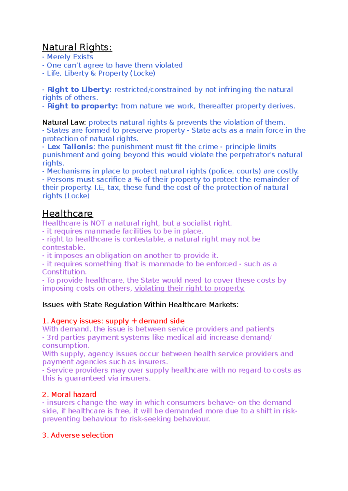 Insurance block 4 - Natural Rights: - Merely Exists - One can’t agree ...
