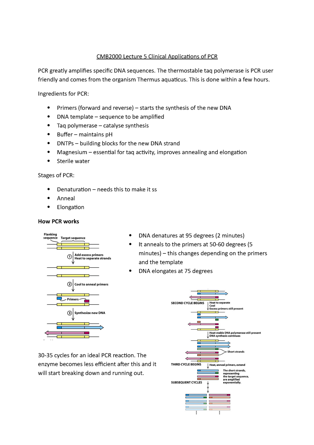 Lecture 5 2 - Clinical Applications Of Pcr - CMB2000 Lecture 5 Clinical ...