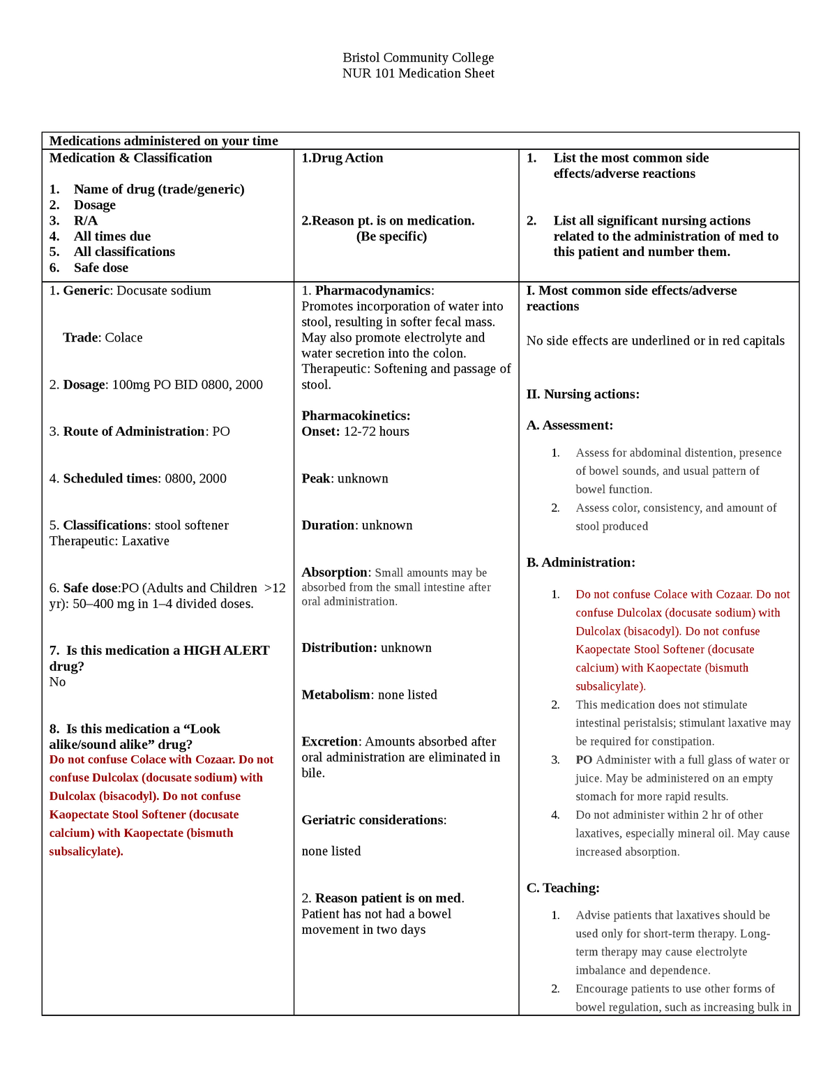 docusate-sodium-drug-sheet-bristol-community-college-nur-101-medication-sheet-medications