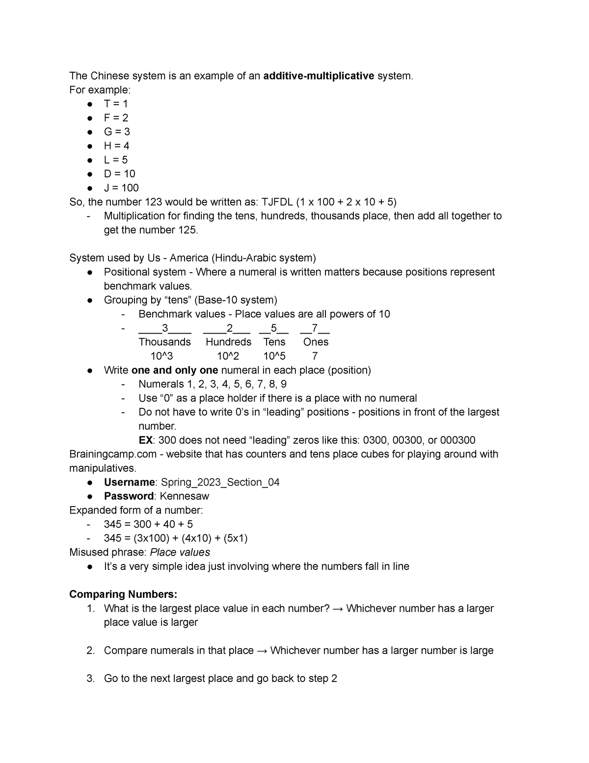 Types of Number Systems - The Chinese system is an example of an ...