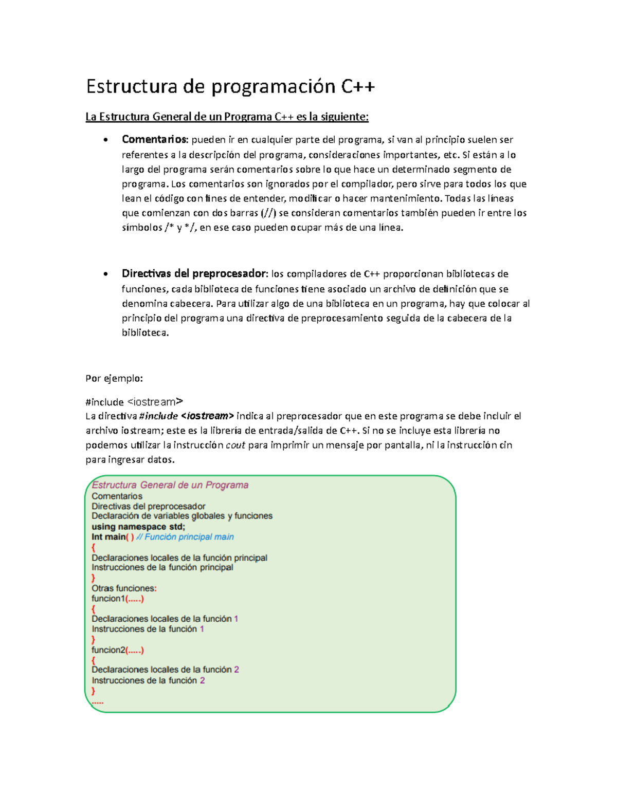 Estructura de programación C++ - Estructura de programación C++ La ...