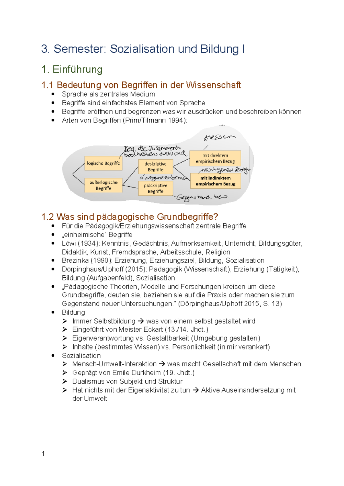 Sozialisation Und Bildung I - 3. Semester: Sozialisation Und Bildung I ...