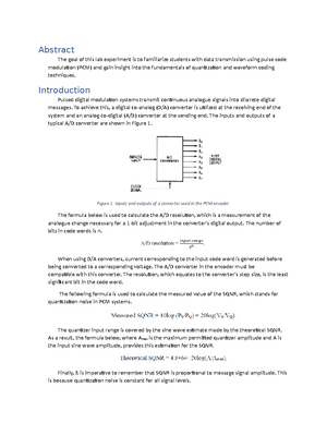 Experiment 3 - ELEC 367 - Introduction to digital communications ...
