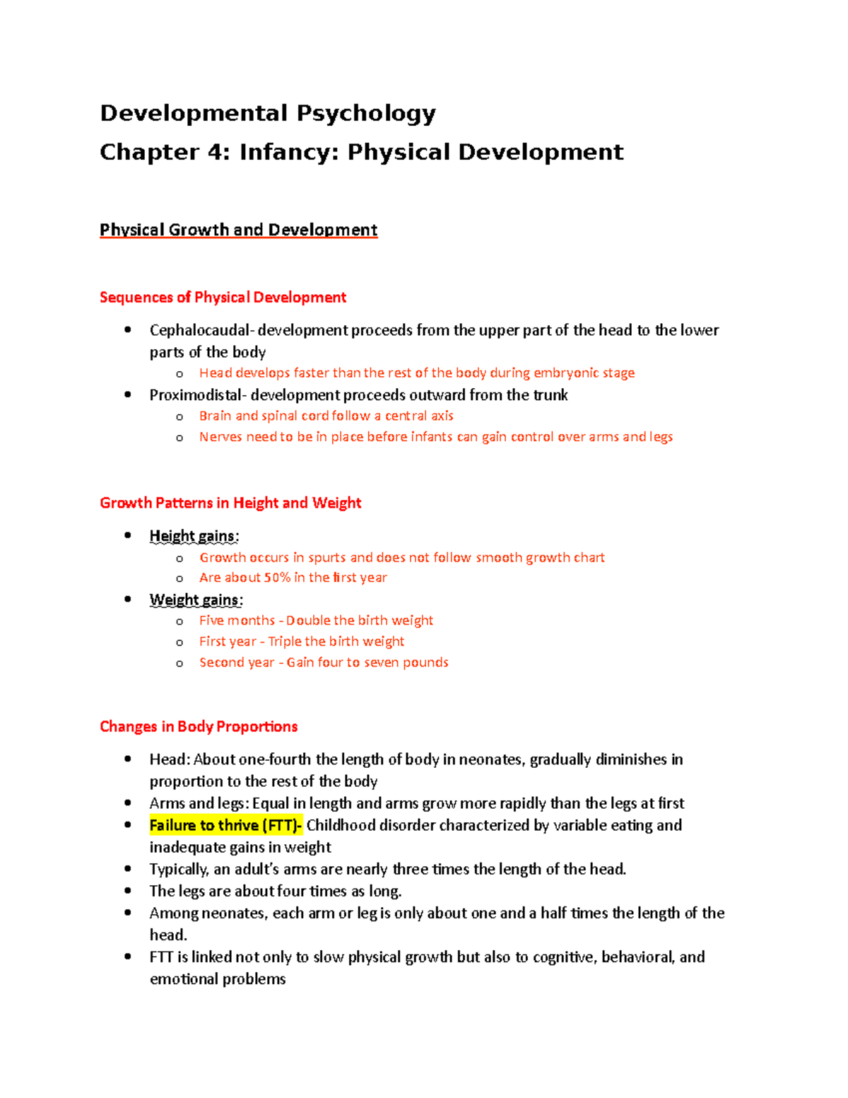 Chapter 4 Dev Psych - N/A - Developmental Psychology Chapter 4: Infancy ...