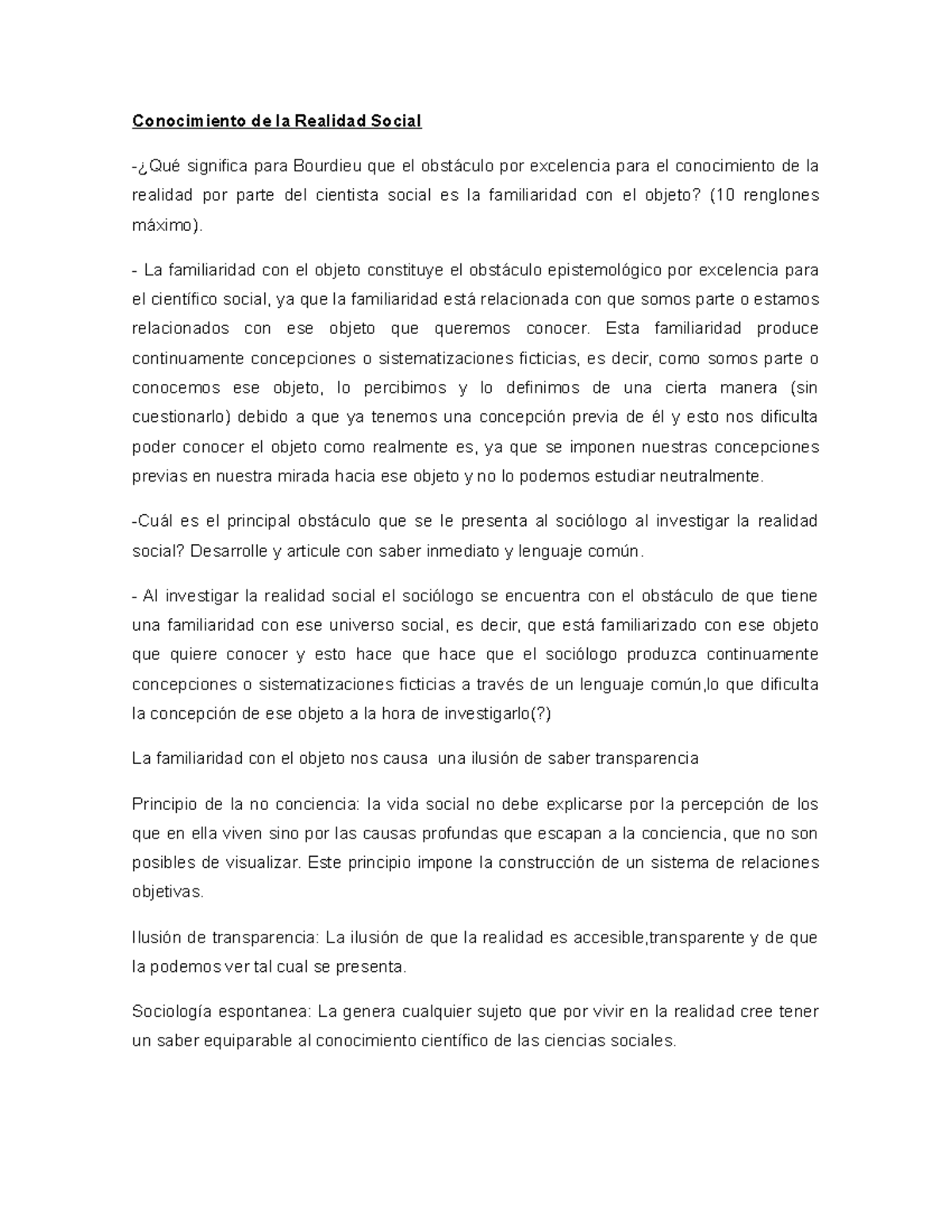 Resumen para el final de Trabajo Social 1 - Conocimiento de la Realidad ...