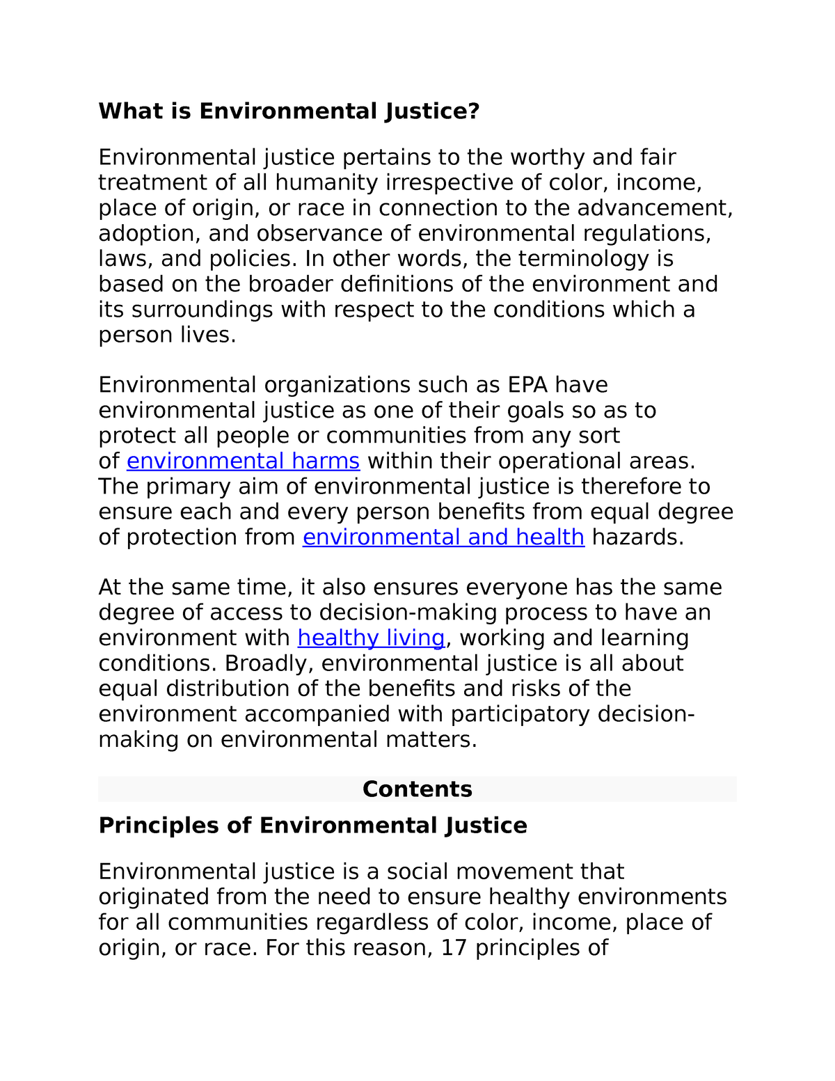 essay topics on environmental justice