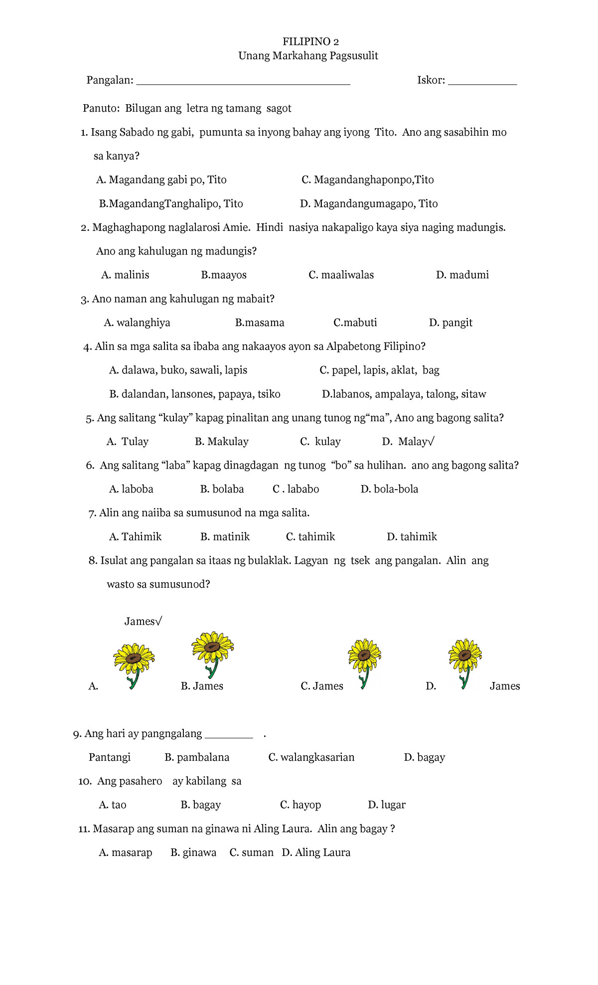 pt-filipino-2-q1-filipino-2-unang-markahang-pagsusulit-pangalan