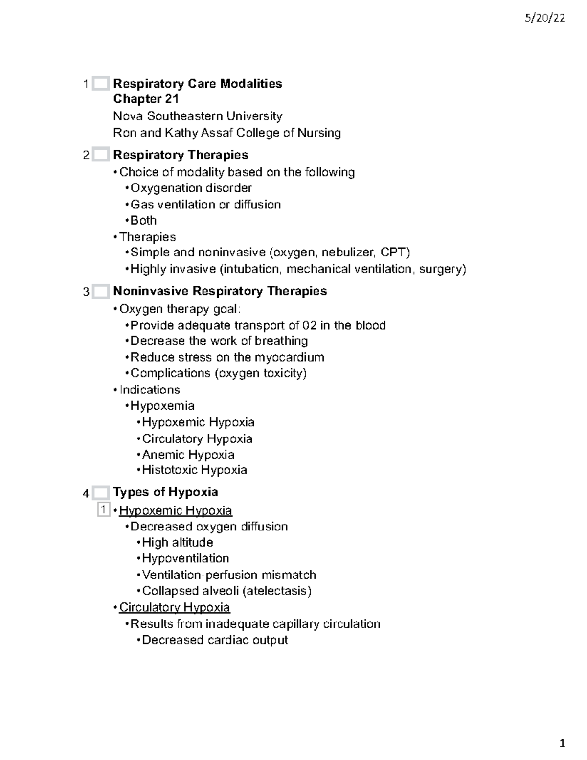 Med Surg 1 Respiratory Care Modalities - Respiratory Care Modalities ...