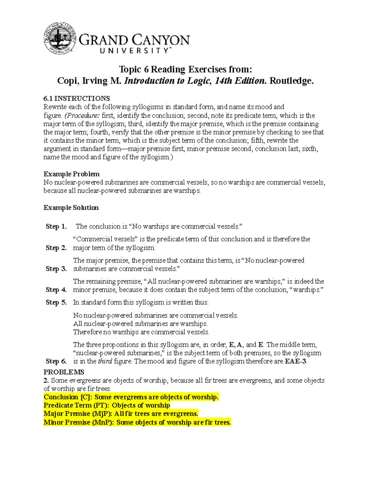 COM-362 T6 reading exercises - Topic 6 Reading Exercises from: Copi ...